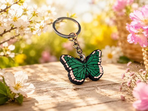 Porte clef papillon vert