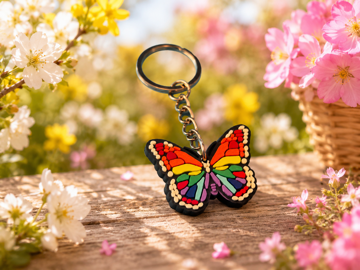 Porte clef papillon multi