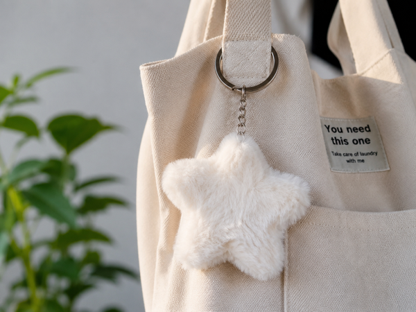 Porte clef doudou etiile blanc