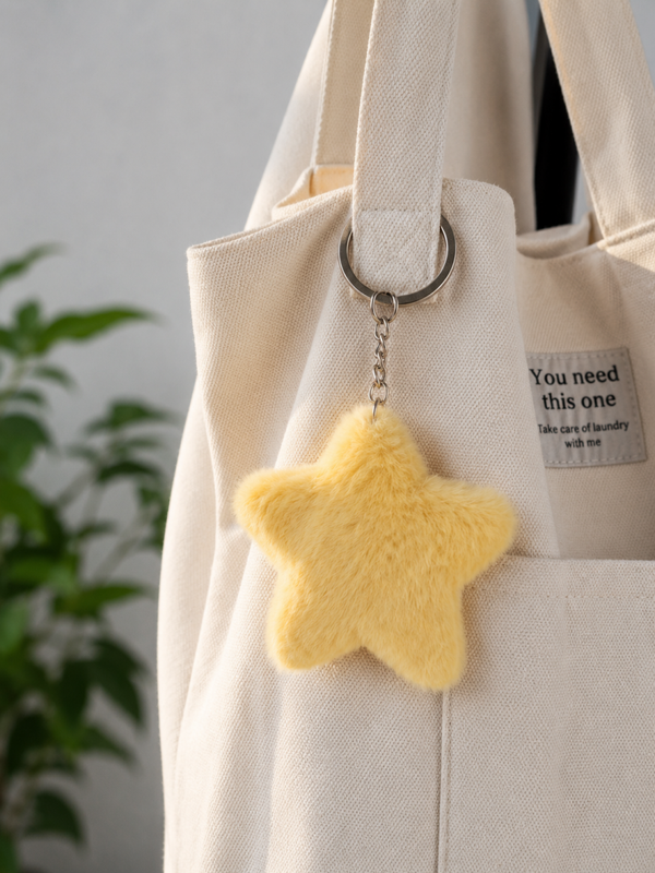 Porte clef doudou etoile jaune