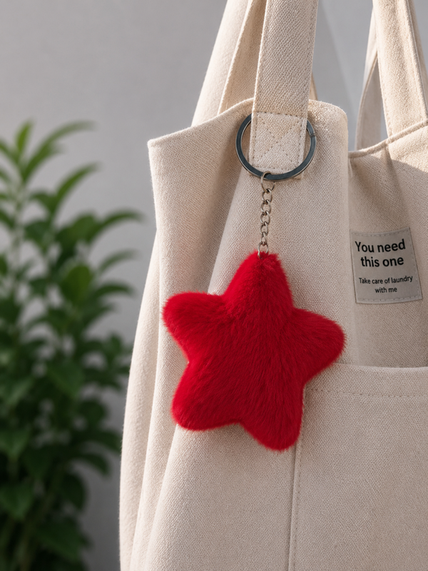 Porte clef doudou etoile rouge