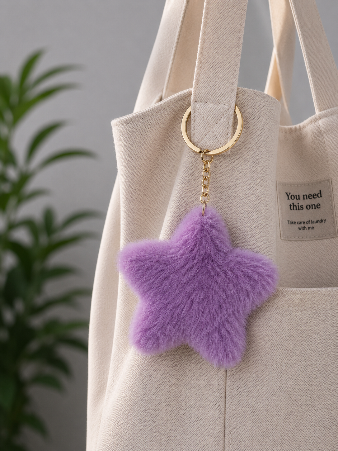 Porte clef doudou etoile violet