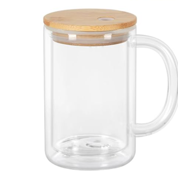 16oz Glass snow globe coffee cup
