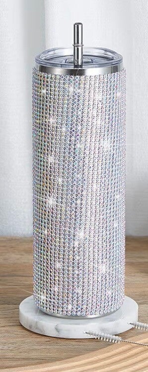 20oz rhinestone silver