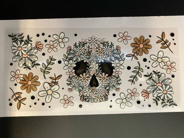 Random-flower skull