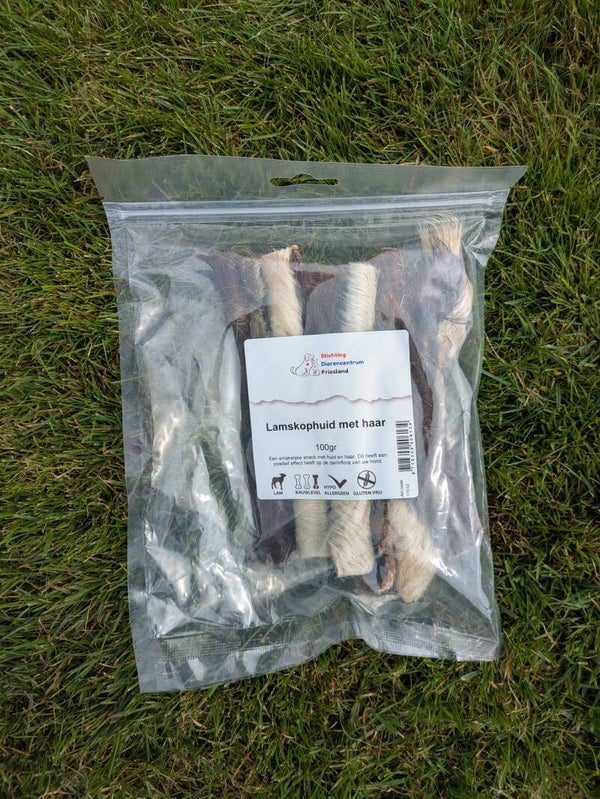 Natuurlijk - Lamskophuid met haar 100 gr