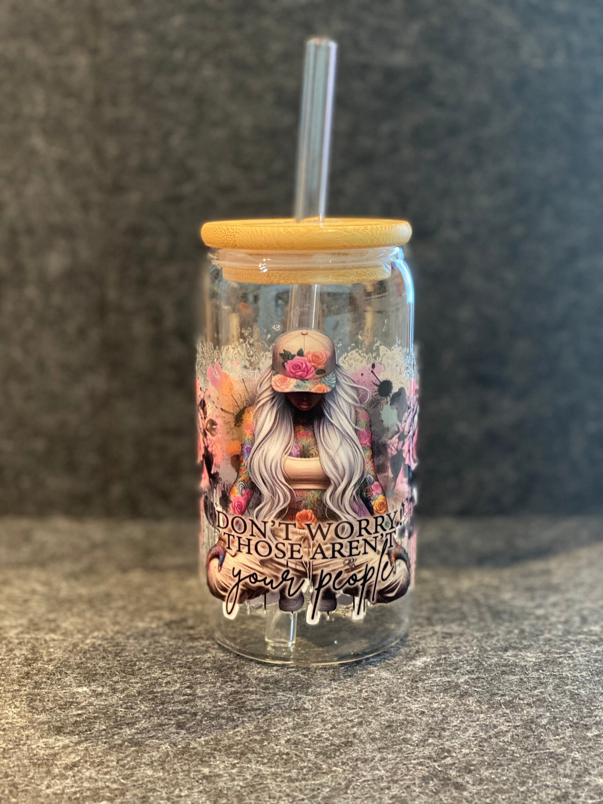 Glas Frau rosa