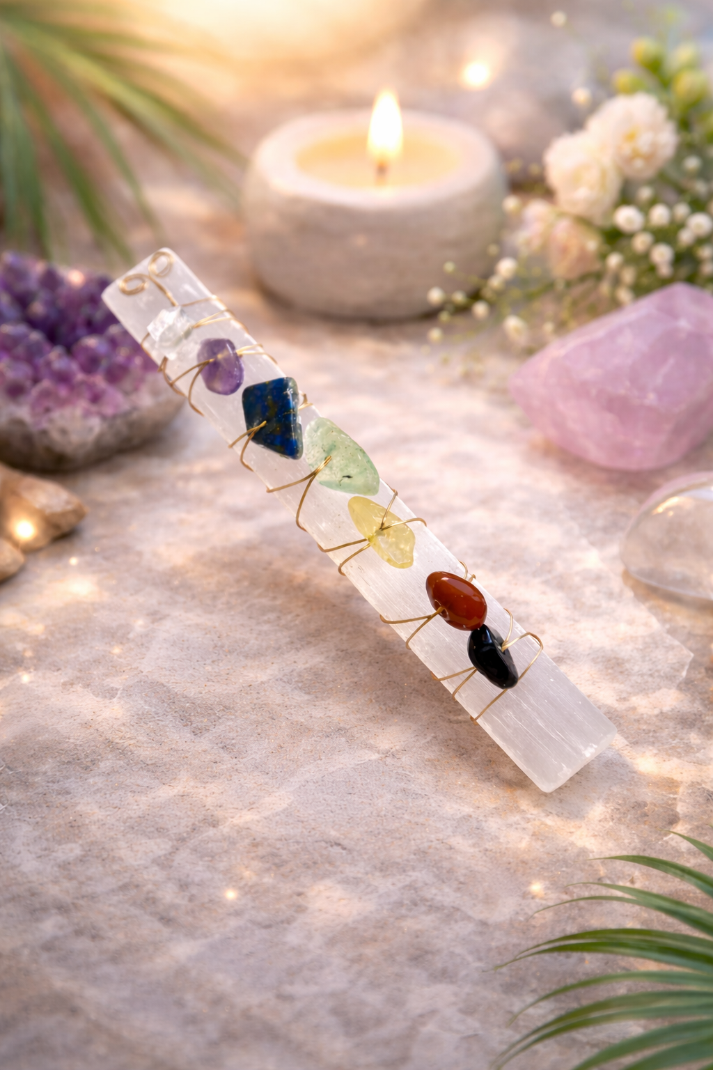 Binnenkort !   Seleniet Chakra staaf