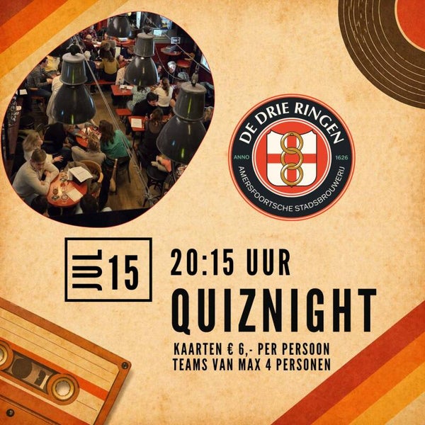 De Drie Ringen woensdag 15 juli Pubquiz