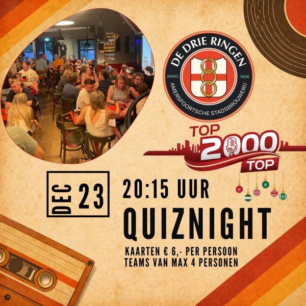 De Drie Ringen woensdag 23 december Top 2000 Quiz