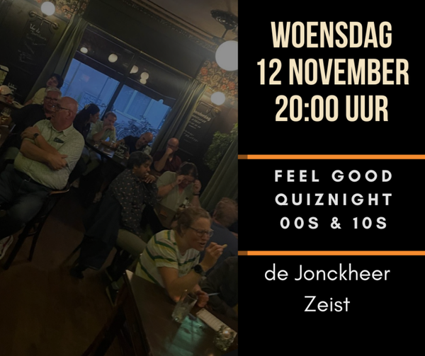 De Jonckheer, woensdag 12 november 00s & 10s Quizavond