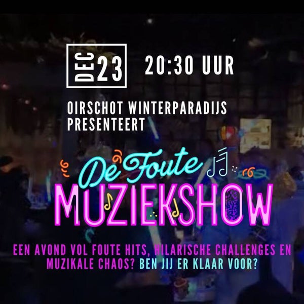 Foute MuziekBingo dinsdag 23 december 20:30 uur Oirschot Winterparadijs