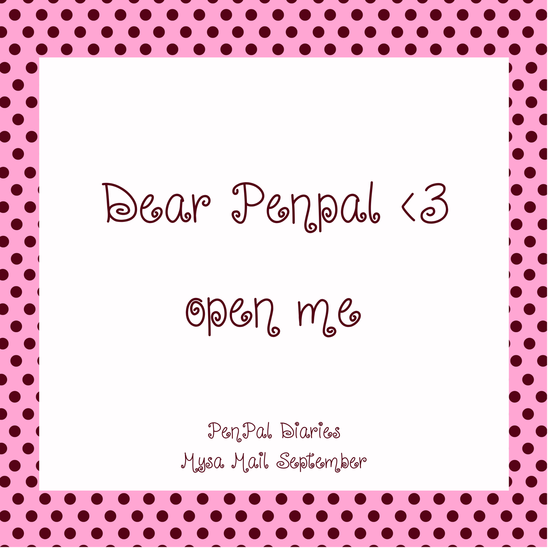 🎀💌PenPal Diaries Mysa Mail September💌🎀