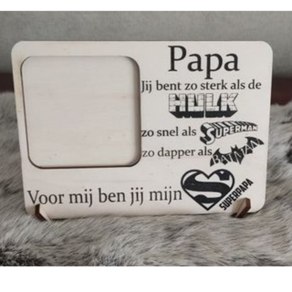 Houten superheld fotokader