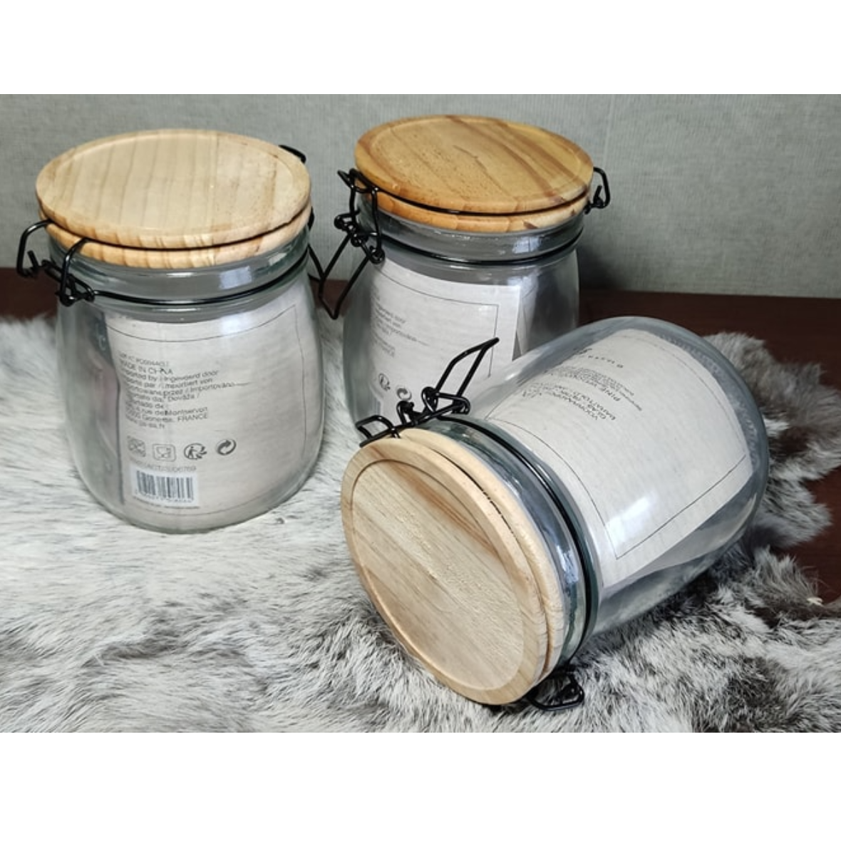 Glazen voorraadpot 1L personaliseerbaar