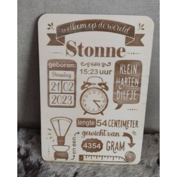 geboortebord gepersonaliseerd .