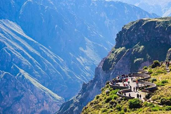Uitzicht over de Colca Canyon in Peru.