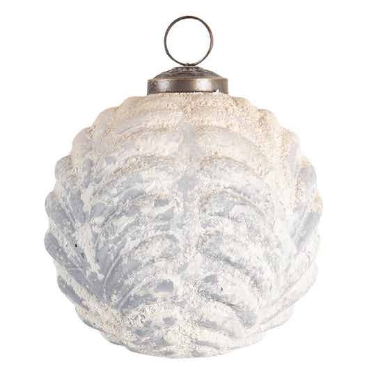 Boule de Noël blanc 10x10cm