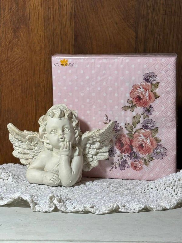 Serviette roses rose