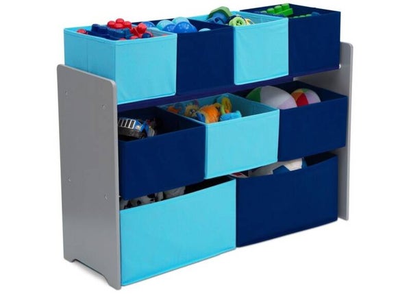Grote grijze organizer 9 blauwe flexibele bakken Delta Children
