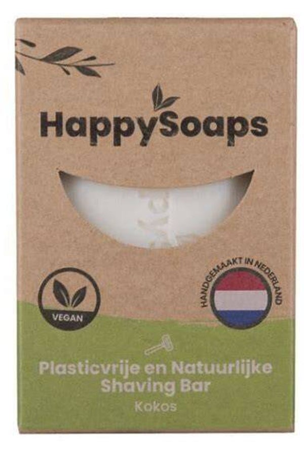 HappySoaps Vegan Scheerzeep Kokosnoot 80g