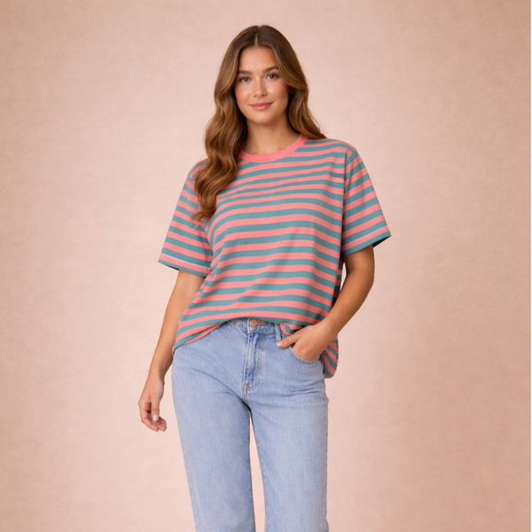 Striped Longsleeve Roze/Mintgroen