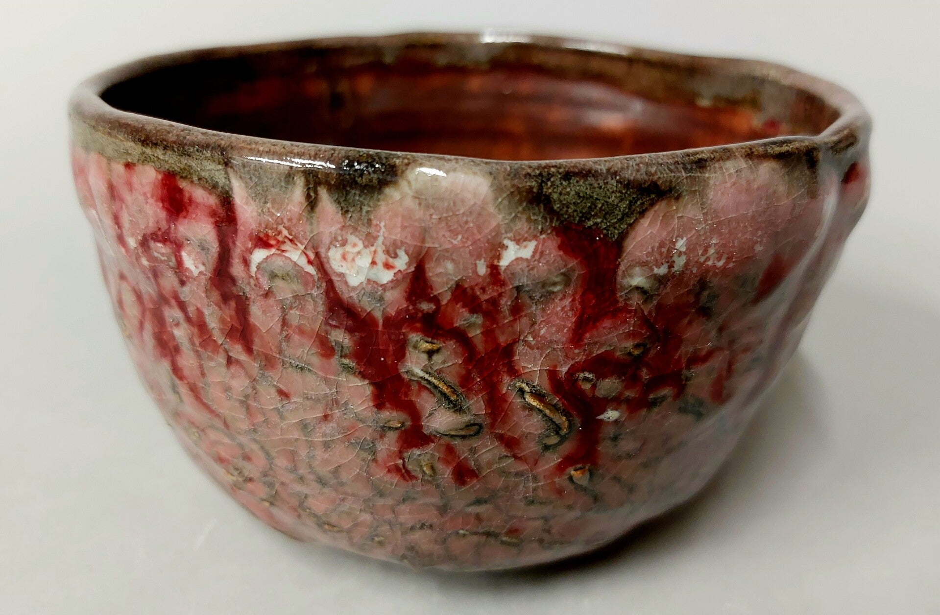 very rare chawan dirty pink bleeding shino 5