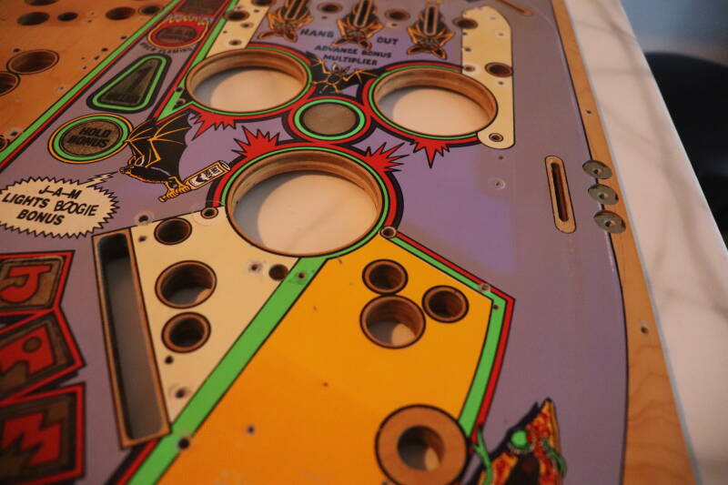 Bally Elvira and the Party Monsters Playfield restoration flipperveld restauratie