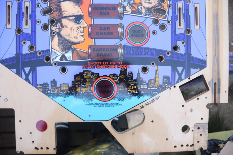 Williams Dirty Harry pinball playfield restoration