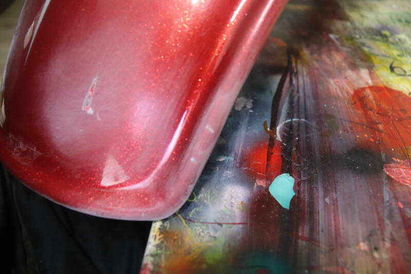 Custom Harley Davidson Ghosted red skulls spoiler