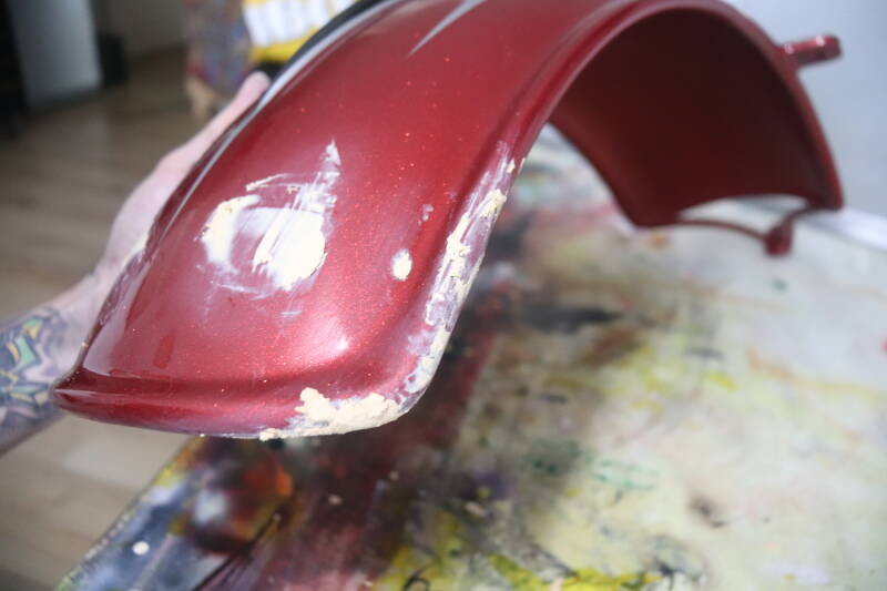 Custom Harley Davidson Ghosted red skulls spoiler