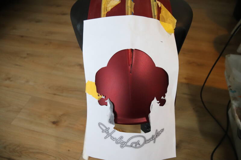 Custom Harley Davidson Ghosted red skulls spoiler