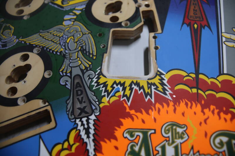 Bally The Addams Family Playfield restoration. flipperspeelveld restauratie art airbrush airbrushing flipperkast reparatie