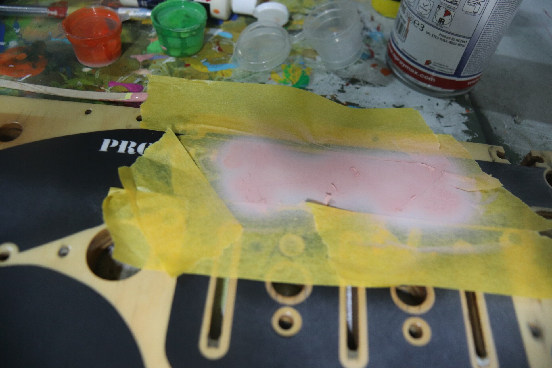 Williams Congo playfield speelveld schade herstel restoration flipperspeelveld restauratie art airbrush airbrushing flipperkast reparatie