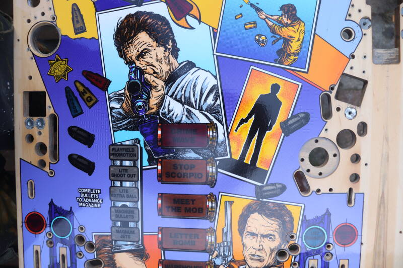 Williams Dirty Harry pinball playfield restoration
