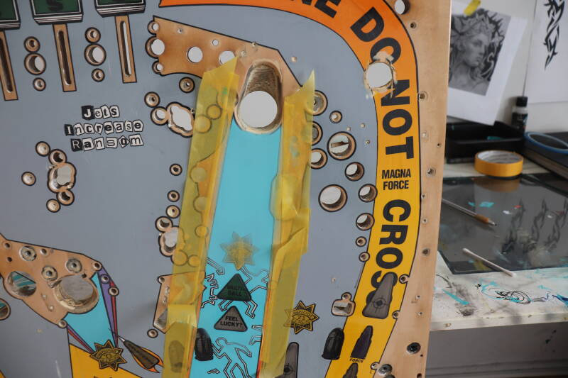 Williams Dirty Harry pinball playfield restoration