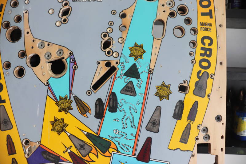 Williams Dirty Harry pinball playfield restoration