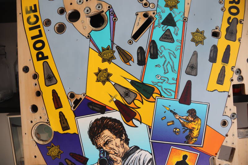 Williams Dirty Harry pinball playfield restoration