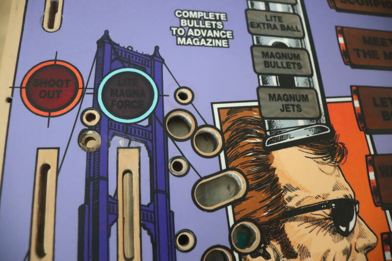 Williams Dirty Harry pinball playfield restoration