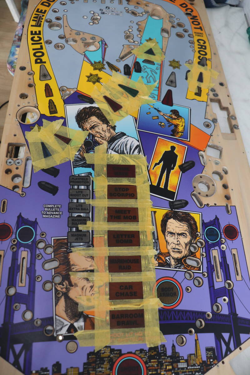 Williams Dirty Harry pinball playfield 