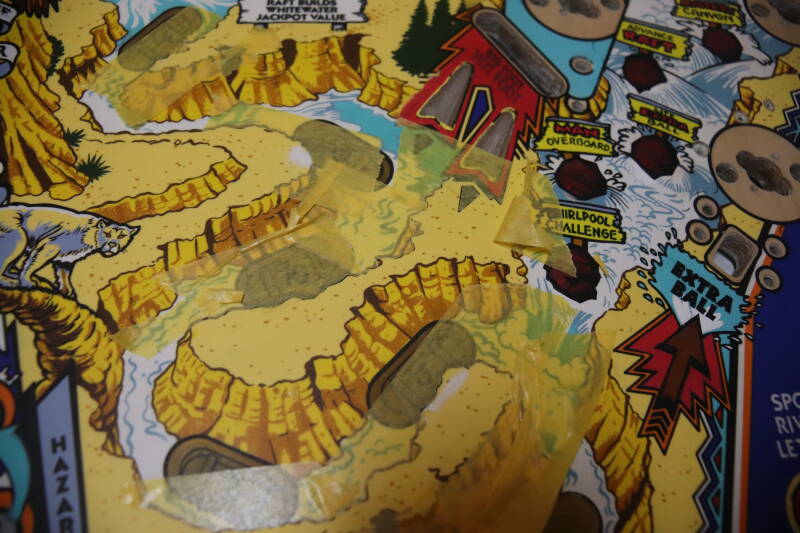 Williams White Water playfield restoration flipperspeelveld restauratie art airbrush airbrushing
