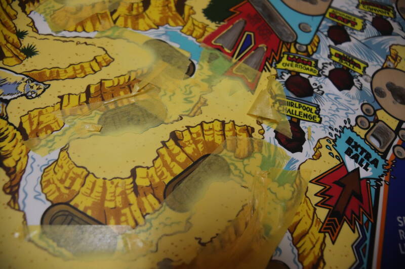 Williams White Water playfield restoration flipperspeelveld restauratie art airbrush airbrushing