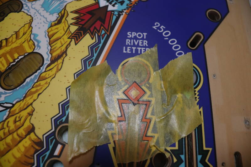 Williams White Water playfield restoration flipperspeelveld restauratie art airbrush airbrushing