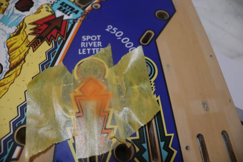 Williams White Water playfield restoration flipperspeelveld restauratie art airbrush airbrushing