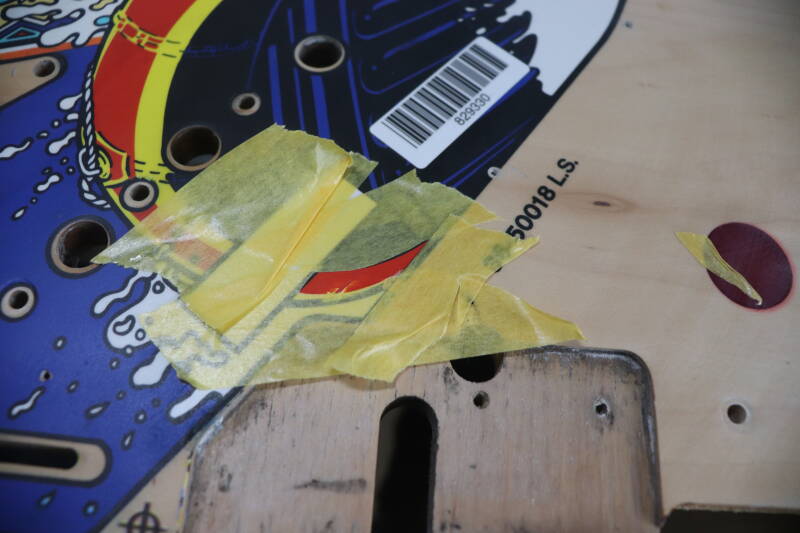 Williams White Water playfield restoration flipperspeelveld restauratie art airbrush airbrushing