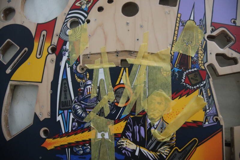 Bally Twilight Zone Playfield Restoration airbrush flipperspeelveld restauratie art airbrushing