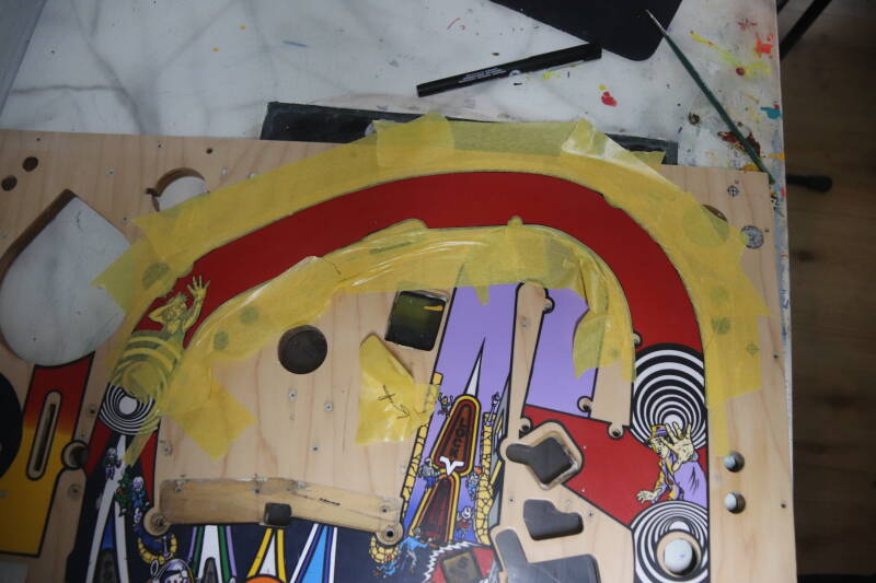 Bally Twilight Zone Playfield Restoration airbrush flipperspeelveld restauratie art airbrushing