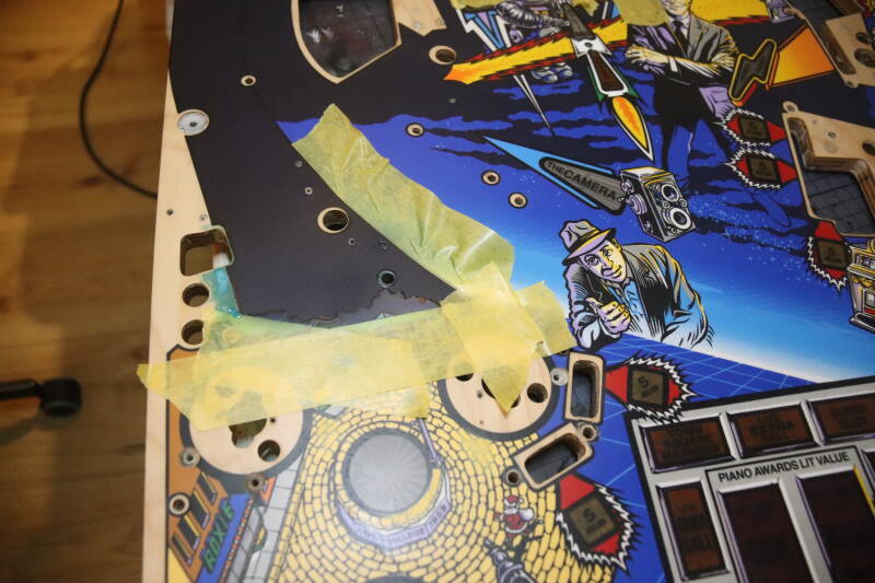 Bally Twilight Zone Playfield Restoration airbrush flipperspeelveld restauratie art airbrushing