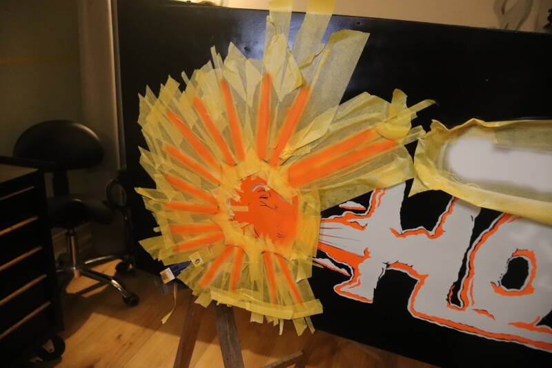 Gottlieb Hoops cabinet backbox kopkast restoration flipperspeelveld restauratie art airbrush airbrushing flipperkast reparatie