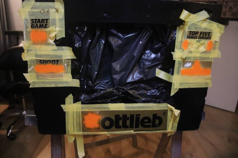 Gottlieb Hoops cabinet backbox kopkast restoration flipperspeelveld restauratie art airbrush airbrushing flipperkast reparatie